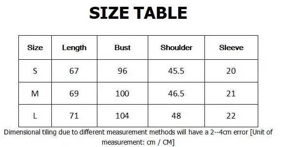 shirt size chart