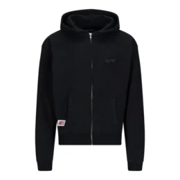 Black Basic NOFS Zipper Hoodie