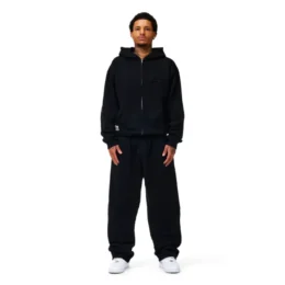 Black Basic NOFS Zipper Hoodie
