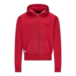 Red Basic NOFS Zipper Hoodie